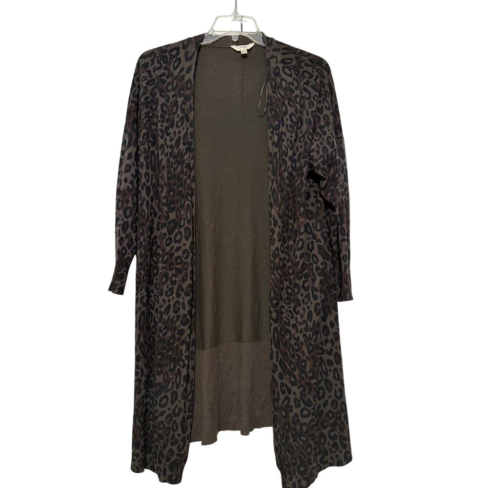 Terra & Sky Leopard Print Duster Cardigan, Size 0X/14W